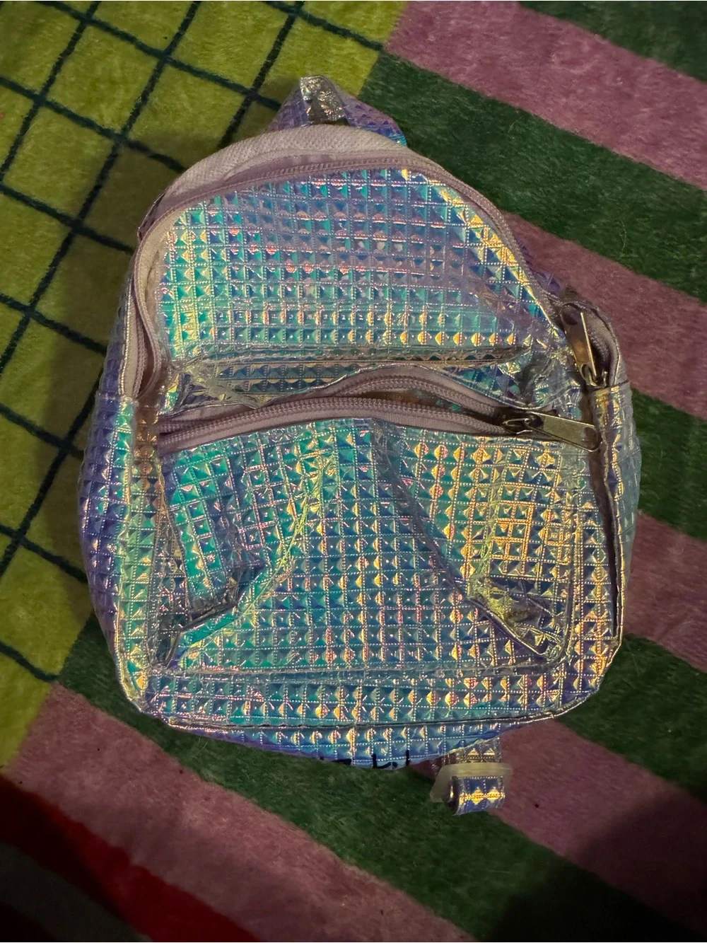 Holographic Mini Backpack - Iridescent Purple